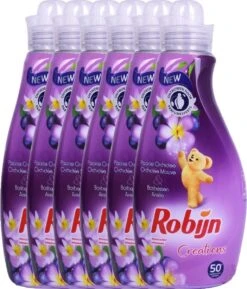 Robijn Creations Wasverzachter VOORDEELVERPAKKING 6X 1,25L. 300 Wasbeurten "Paarse Orchidee & Bosbessen" -Huishoudelijke Artikelen Winkel 1027x1200