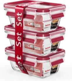 Tefal MasterSeal Glass - 3 X 450 Ml - Rechthoekig -Huishoudelijke Artikelen Winkel 1063x1200