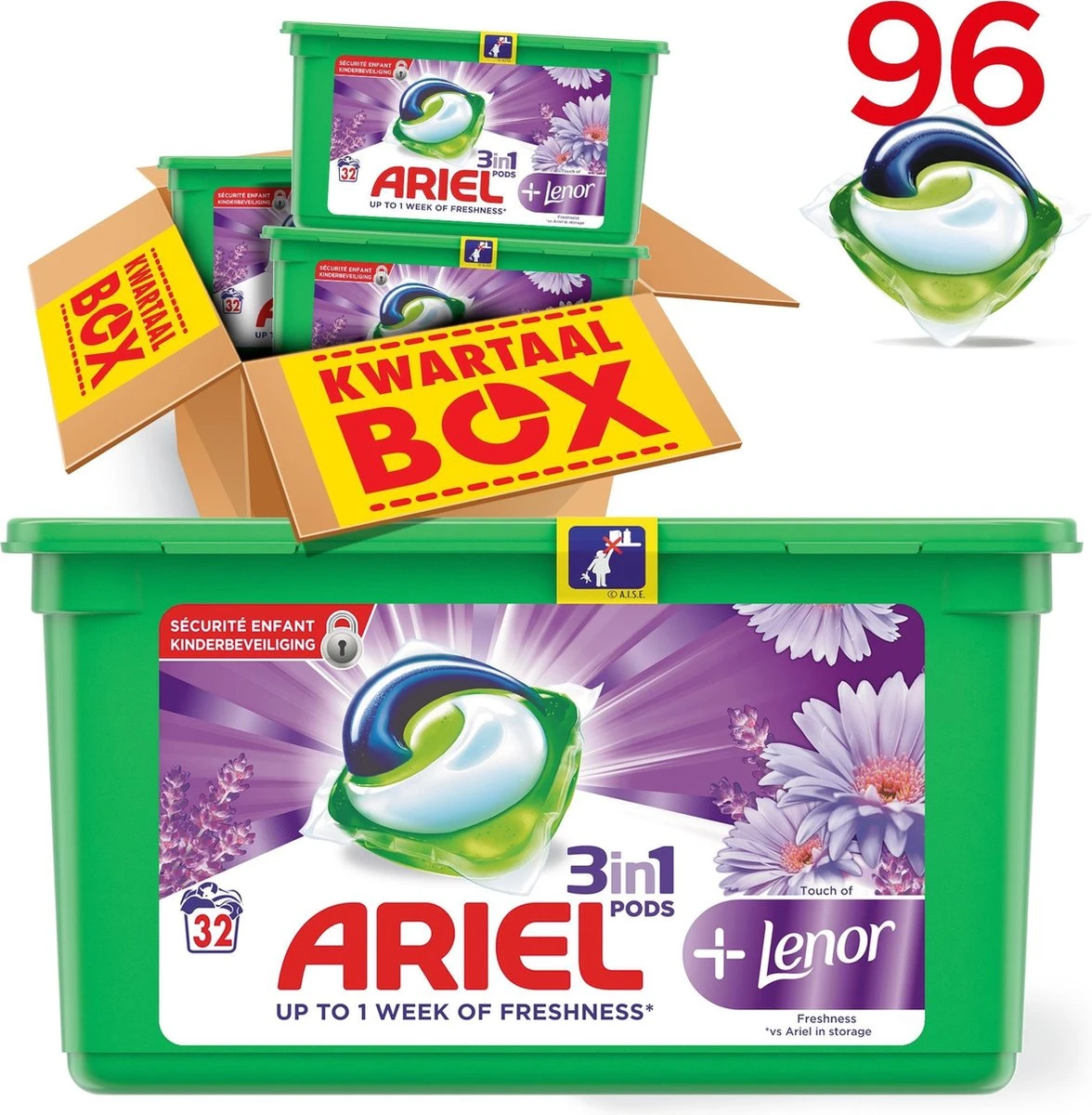 ARIEL PODS+ Lenor 32ct 3 ARIEL PODS+ Lenor 32ct