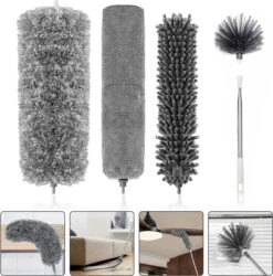 Livv Goods Telescopische Plumeau Set Met Telescoopsteel - 5 In 1 - Tot 250 Cm Uitschuifbaar - Duster - Stoffer -Huishoudelijke Artikelen Winkel 1184x1200