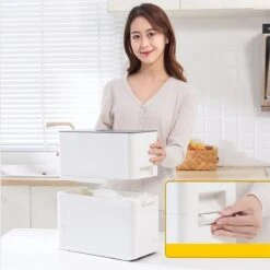 Merkloos TDR-Japans Rijst/Granen Container/Dispenser/ Opbergdoos - 6KG Inhoud - Wit -Huishoudelijke Artikelen Winkel 1198x1200 14