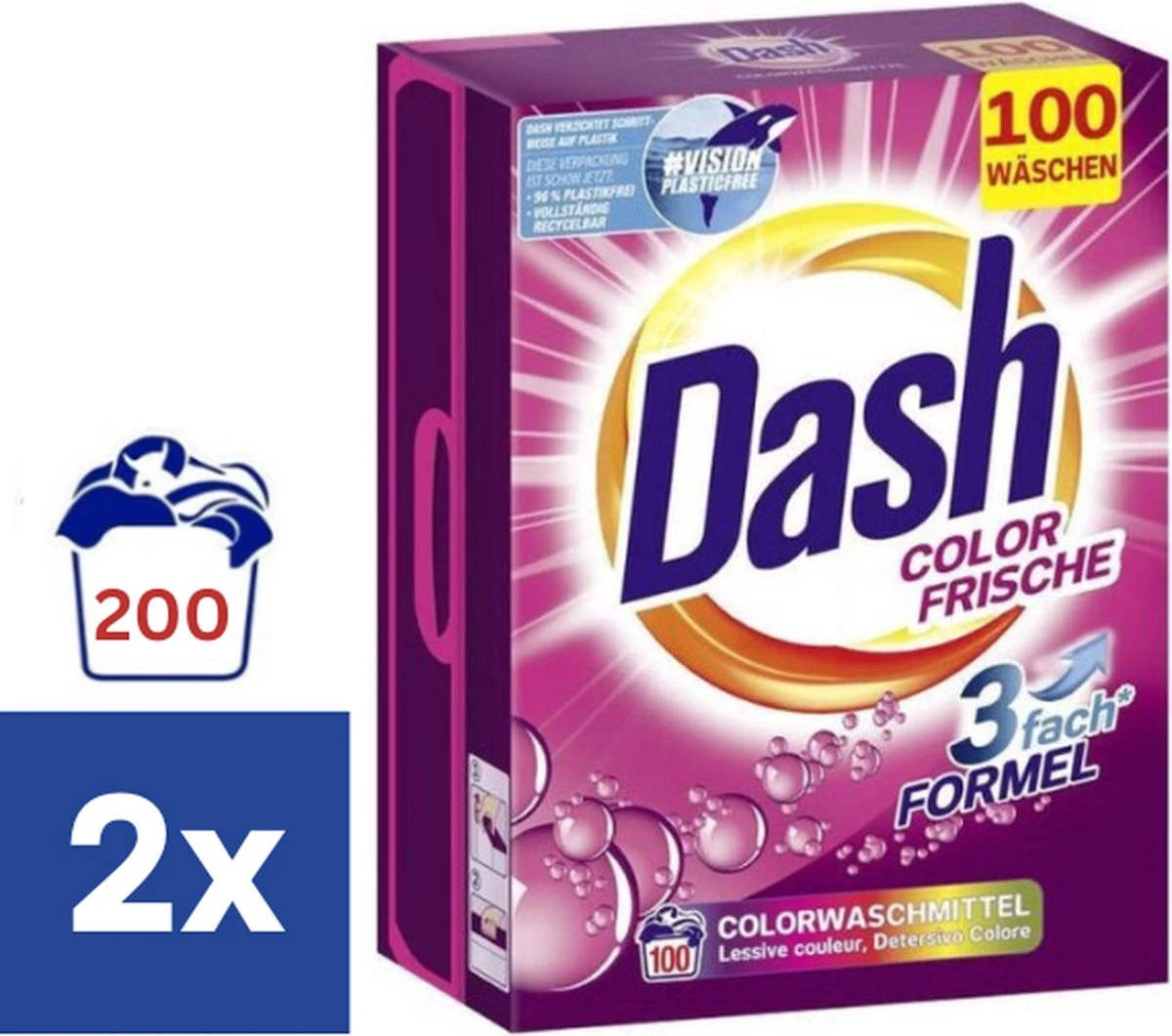 Dash Color Fris Waspoeder - 2 X 6 Kg (200 Wasbeurten) 3 Dash Color Fris Waspoeder - 2 X 6 Kg (200 Wasbeurten)