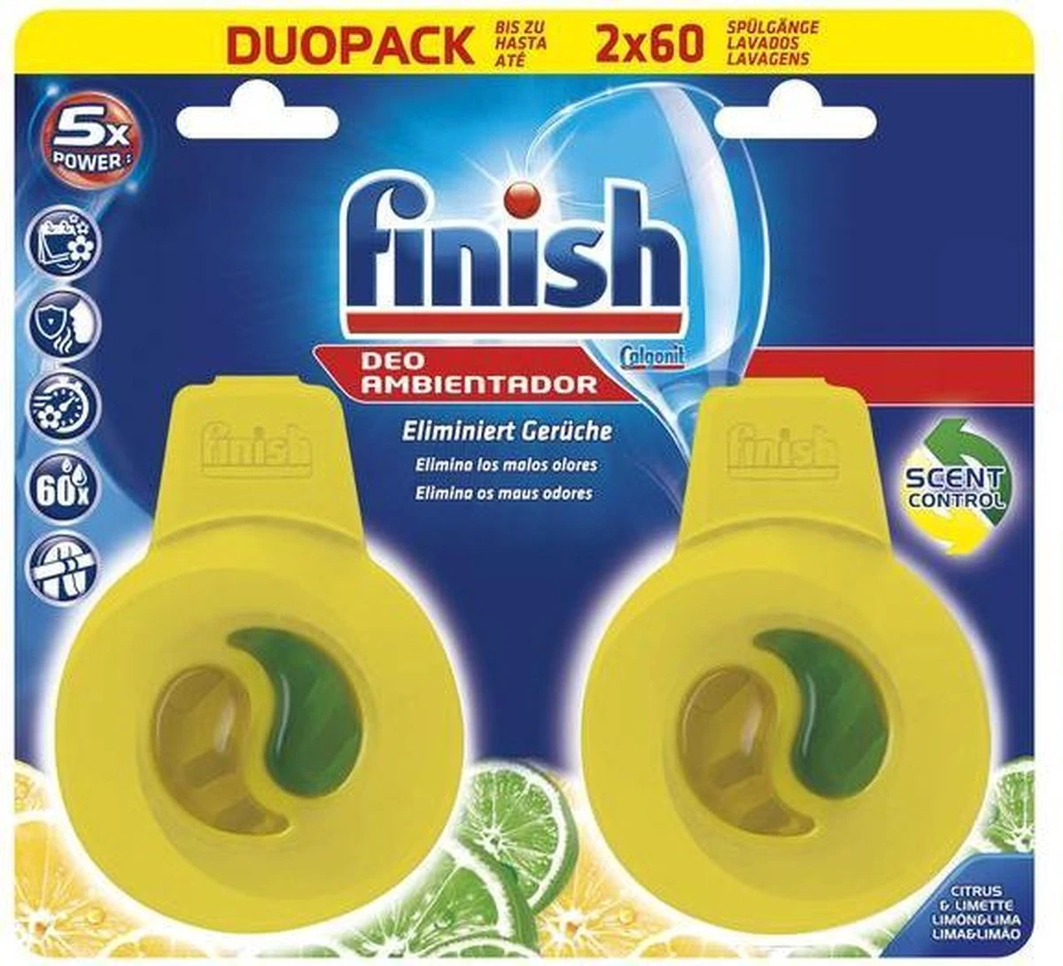 Finish Vaatwasverfrisser Citroen & Limoen - Duo Pack - 2 Stuks 3 Finish Vaatwasverfrisser Citroen & Limoen - Duo Pack - 2 Stuks