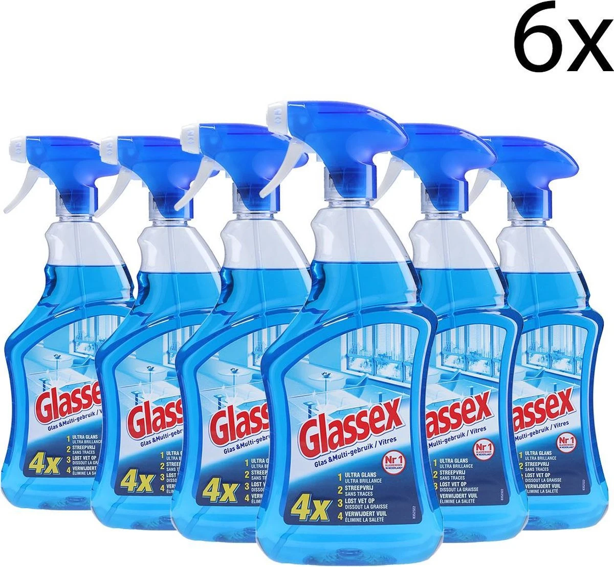 Glassex Glas & Multi Schoonmaak Spray - 750ml X6 3 Glassex Glas & Multi Schoonmaak Spray - 750ml X6