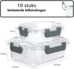 VMCA Glazen Vershoudbakjes Voor Vriezer Oven En Magnetron - 10 Bakjes - Grijs 16 VMCA Glazen Vershoudbakjes Voor Vriezer Oven En Magnetron - 10 Bakjes - Grijs -Huishoudelijke Artikelen Winkel 1200x1117 3