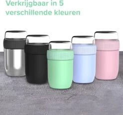 Coninx Thermos Lunchbox - Muesli Beker To Go - Isoleer Lunchpot - Yoghurtbeker To Go - Mueslibeker 840ml (600ml+240ml) - RVS / Zwart -Huishoudelijke Artikelen Winkel 1200x1123