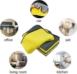 Merkloos Microvezel Droogdoek-Auto Droogdoek-Auto Droogdoek Microvezeldoek-auto Poetsen-poetsdoek- Reinigingsdoekjes- Duurzaam – 30x30 Cm - Geel/grijs -Huishoudelijke Artikelen Winkel 1200x1154 4