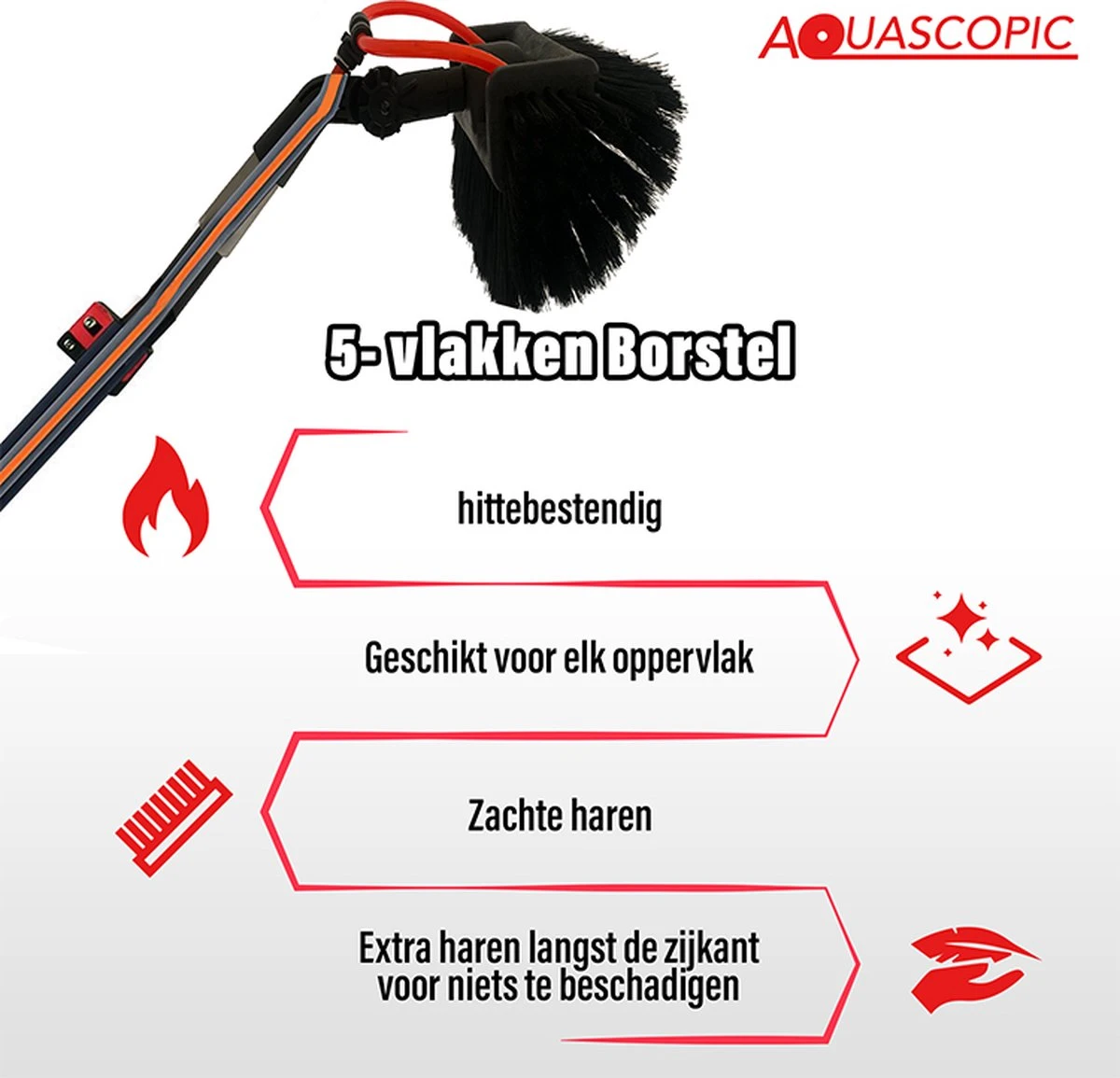 Aquascopic - Telescoopsteel Set Met Borstel - 7,2 Meter 7 Aquascopic - Telescoopsteel Set Met Borstel - 7,2 Meter - Afbeelding 5