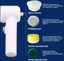 B-care Magic Brush - Elektrische Multifunctionele Schoonmaakborstel - 7 Opzetstukken - Wasborstel - Poetsmachine - Schrobborstel - Handborstel - Werkborstel - Schrobber - Boorborstel - Reinigingsborstel -Huishoudelijke Artikelen Winkel 1200x1156 4