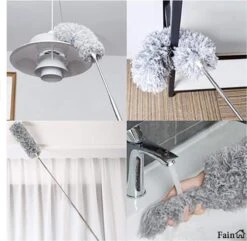Fain® Plumeau Met Telescoopsteel – Grijs – 80 Tot 280 Cm - Uitschuifbaar – Wasbaar - Flexibel 360° Draaibaar – Duster - Microvezel Ragebol -Huishoudelijke Artikelen Winkel 1200x1170 1