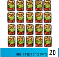 Meal Prep Bakjes - 20 Stuks - 1 Compartiment - Lunchbox - Diepvriesbakjes - Vershoudbakjes - Plastic Bakjes Met Deksel - Magnetron Bakjes Met Deksel - Meal Prep - Vershouddoos - 1L - BPA Vrij - Fitcrafters -Huishoudelijke Artikelen Winkel 1200x1171 2