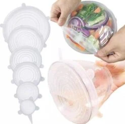 Siliconen Vershoud Deksels – Set Van 6 Stuks – Flexibel – Herbruikbaar – Wit - Stretch Tot Wel 30 Cm -Huishoudelijke Artikelen Winkel 1200x1189 3
