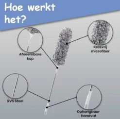Fain® Plumeau Met Telescoopsteel – Grijs – 80 Tot 280 Cm - Uitschuifbaar – Wasbaar - Flexibel 360° Draaibaar – Duster - Microvezel Ragebol -Huishoudelijke Artikelen Winkel 1200x1190 2
