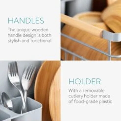 Navaris Afdruiprek Met Uitneembare Bestekhouder - Afwasrek Met Losse Lekbak - Vaatwasrek Met Plateau - Voor Bestek, Borden, Schalen En Pannen -Huishoudelijke Artikelen Winkel 1200x1200 387