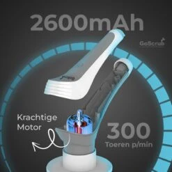 GoScrub® Elektrische Schoonmaakborstel – Elektrische Schrobber - Schrobborstel – Voor Badkamer Of Keuken – Schrobber Met Steel – Luiwagen – Polijstmachine - Poetsmachine Met 10 Opzetstukken -Huishoudelijke Artikelen Winkel 1200x1200 489