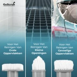 GoScrub® Elektrische Schoonmaakborstel – Elektrische Schrobber - Schrobborstel – Voor Badkamer Of Keuken – Schrobber Met Steel – Luiwagen – Polijstmachine - Poetsmachine Met 10 Opzetstukken -Huishoudelijke Artikelen Winkel 1200x1200 490