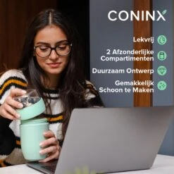 Coninx Yoghurtbeker To Go - Muesli Beker To Go - Lunchbeker - Mueslibeker 640ml (450ml+190ml) - Groen 16 Coninx Yoghurtbeker To Go - Muesli Beker To Go - Lunchbeker - Mueslibeker 640ml (450ml+190ml) - Groen -Huishoudelijke Artikelen Winkel 1200x1200 552