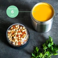 Coninx Thermos Lunchbox - Muesli Beker To Go - Isoleer Lunchpot - Yoghurtbeker To Go - Mueslibeker 840ml (600ml+240ml) - RVS -Huishoudelijke Artikelen Winkel 1200x1200 575