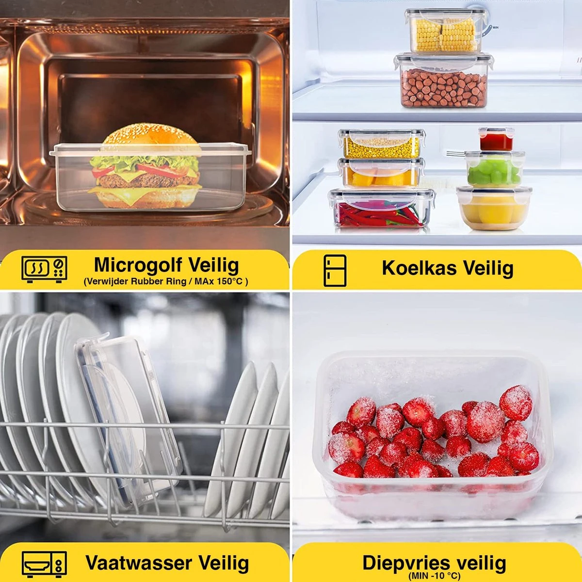 KE&1 Vershoudbakjes - Meal Prep Bakjes - Lunchbox - Diepvriesbakjes - Plastic Bakjes - Keuken - Keukenkast - Bakken 4 KE&1 Vershoudbakjes - Meal Prep Bakjes - Lunchbox - Diepvriesbakjes - Plastic Bakjes - Keuken - Keukenkast - Bakken - Afbeelding 3