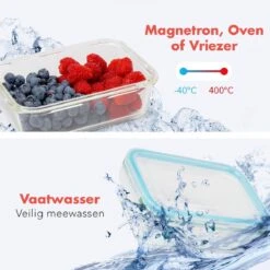 KitchenBrothers Meal Prep Bakjes - Set - Luchtdicht - BPA Vrij - Glas - 9 Stuks -Huishoudelijke Artikelen Winkel 1200x1200 631