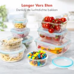 KitchenBrothers Meal Prep Bakjes - Set - Luchtdicht - BPA Vrij - Glas - 9 Stuks -Huishoudelijke Artikelen Winkel 1200x1200 635