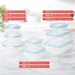 KitchenBrothers Meal Prep Bakjes - Set - Luchtdicht - BPA Vrij - Glas - 9 Stuks -Huishoudelijke Artikelen Winkel 1200x1200 636