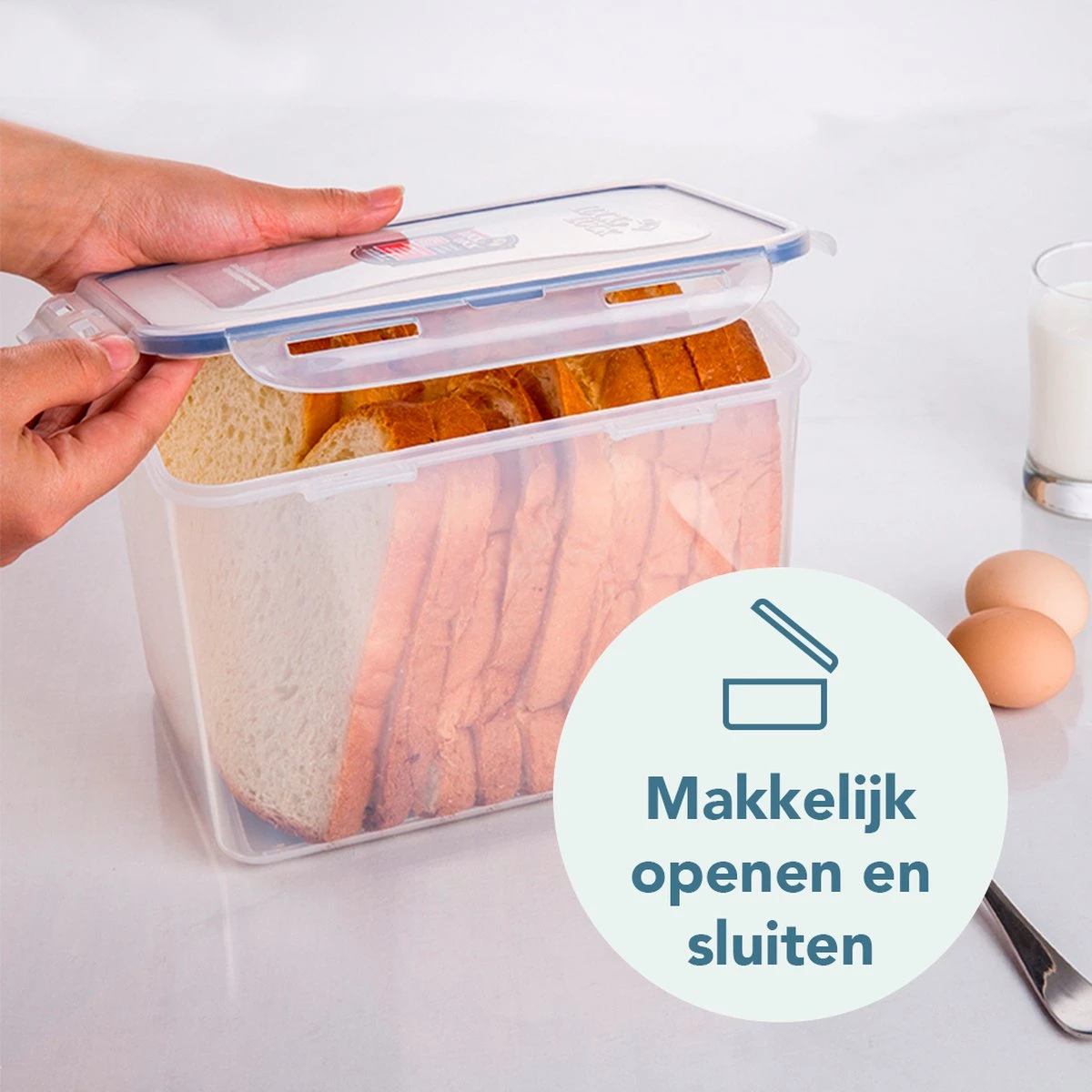 Lock&Lock Vershoudbakjes - Vershouddoos Voor Brood - Brooddoos - Broodtrommel - Bewaardoos Met Deksel - 100% Luchtdicht - BPA Vrij - Set Van 2 - 3,9 Liter - Transparant 4 Lock&Lock Vershoudbakjes - Vershouddoos Voor Brood - Brooddoos - Broodtrommel - Bewaardoos Met Deksel - 100% Luchtdicht - BPA Vrij - Set Van 2 - 3,9 Liter - Transparant - Afbeelding 2