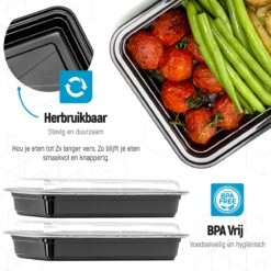 Meal Prep Bakjes - 20 Stuks - 1 Compartiment - Lunchbox - Diepvriesbakjes - Vershoudbakjes - Plastic Bakjes Met Deksel - Magnetron Bakjes Met Deksel - Meal Prep - Vershouddoos - 1L - BPA Vrij - Fitcrafters -Huishoudelijke Artikelen Winkel 1200x1200 651