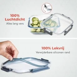 KitchenBrothers Meal Prep Bakjes - Set - Luchtdicht - BPA Vrij - 1L - Glas - 5 Stuks -Huishoudelijke Artikelen Winkel 1200x1200 665