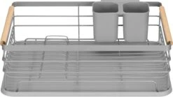 Navaris Afdruiprek Met Uitneembare Bestekhouder - Afwasrek Met Losse Lekbak - Vaatwasrek Met Plateau - Voor Bestek, Borden, Schalen En Pannen -Huishoudelijke Artikelen Winkel 1200x673