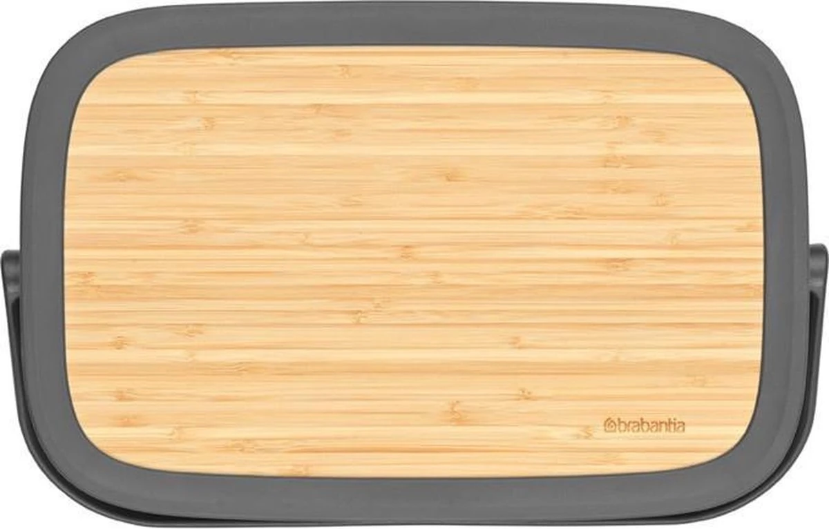 Brabantia Nic Broodtrommel - Met Bamboe Deksel - Dark Grey 10 Brabantia Nic Broodtrommel - Met Bamboe Deksel - Dark Grey - Afbeelding 8