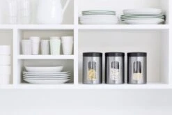 Brabantia Voorraadbus - 1,4 L - Matt Steel Fingerprint Proof / Matt Black Deksel - Met Venster -Huishoudelijke Artikelen Winkel 1200x800 11