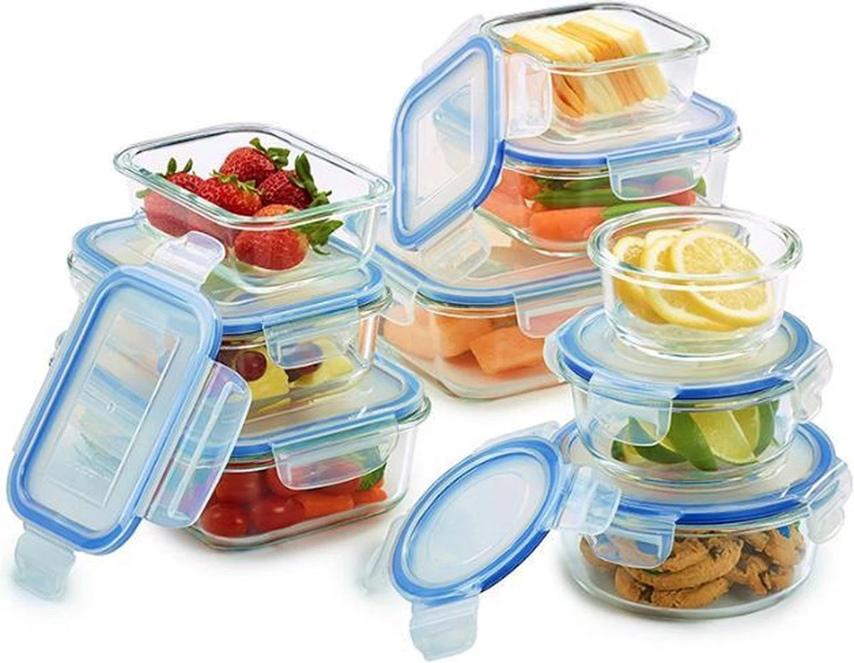 VMCA Glazen Vershoudbakjes Voor Vriezer Oven En Magnetron - 9 Bakjes 12 VMCA Glazen Vershoudbakjes Voor Vriezer Oven En Magnetron - 9 Bakjes - Afbeelding 10