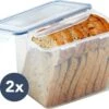 Lock&Lock Vershoudbakjes - Vershouddoos Voor Brood - Brooddoos - Broodtrommel - Bewaardoos Met Deksel - 100% Luchtdicht - BPA Vrij - Set Van 2 - 3,9 Liter - Transparant -Huishoudelijke Artikelen Winkel 1200x943 5
