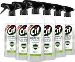 Cif Disinfect & Shine Original Desinfectie Spray - 6 X 500 Ml - Voordeelverpakking -Huishoudelijke Artikelen Winkel 1200x998
