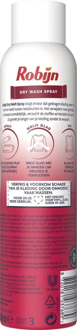 Robijn Pink Sensation Dry Wash Spray - 2 X 200 Ml - Voordeelverpakking -Huishoudelijke Artikelen Winkel 282x1200