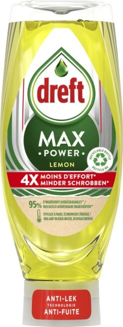 Dreft MaxPower - Lemon - Vloeibaar Afwasmiddel - Voordeelverpakking 8 X 640 Ml -Huishoudelijke Artikelen Winkel 453x1200