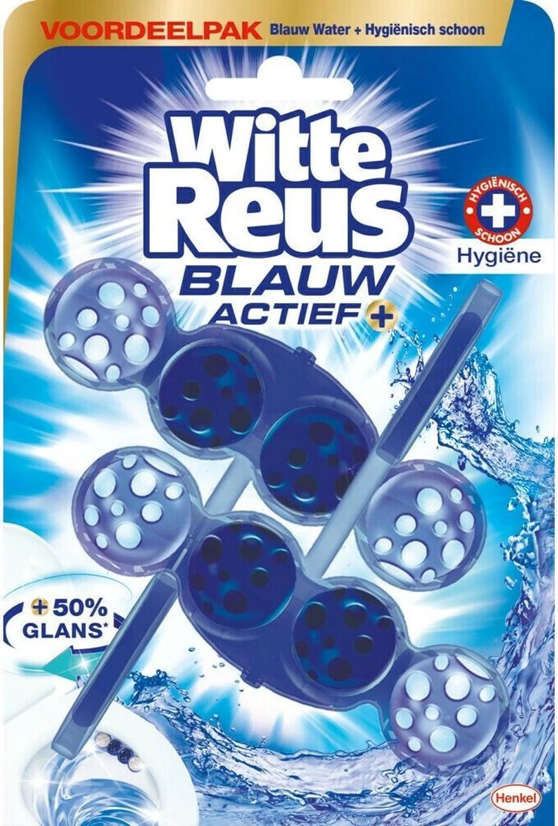 Witte Reus Blauw Actief Toiletblok - Hygiëne - WC Blokjes Voordeelverpakking 20 Stuks 4 Witte Reus Blauw Actief Toiletblok - Hygiëne - WC Blokjes Voordeelverpakking 20 Stuks - Afbeelding 2