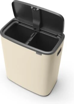 Brabantia Bo Touch Bin Prullenbak - 2 X 30 L - Soft Beige -Huishoudelijke Artikelen Winkel 858x1200