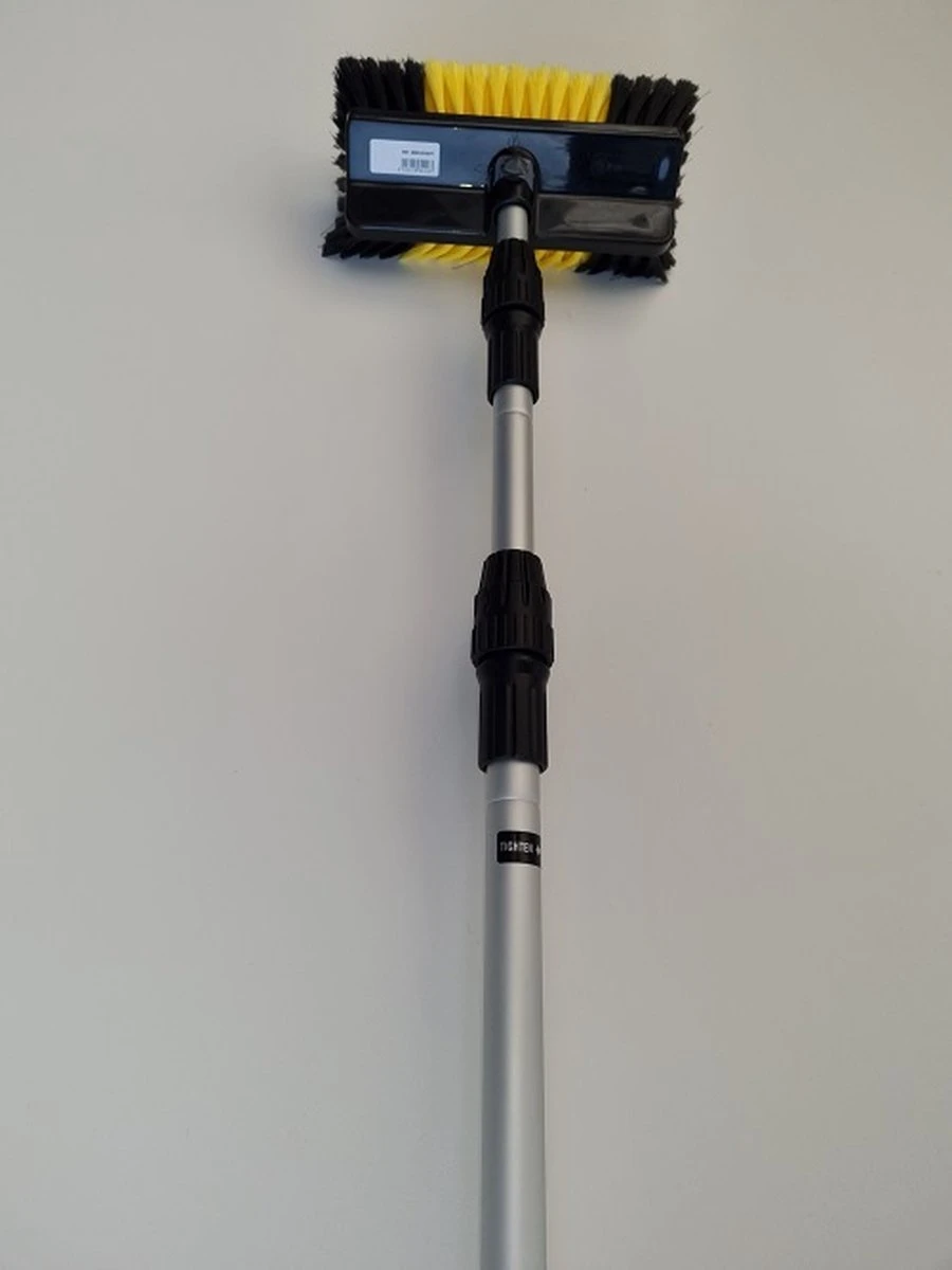 Zonnepanelen / Auto / Ramen Wassen Telescoopsteel Met Borstel Waterdoorlatende Wasborstel Met Telescopische Steel 4 Meter En Gardena Aansluiting / Wasborstel Met Uitschuifbare Telescoopsteel Met Waterdoorvoer