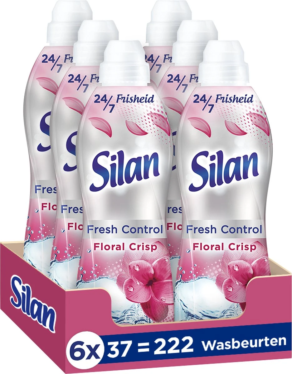 Silan Floral Crisp Wasverzachter - 6 X 37 Wasbeurten - Voordeelverpakking 3 Silan Floral Crisp Wasverzachter - 6 X 37 Wasbeurten - Voordeelverpakking