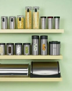 Brabantia Voorraadbus - 1,4 L - Matt Steel Fingerprint Proof / Matt Black Deksel - Met Venster -Huishoudelijke Artikelen Winkel 952x1200 1