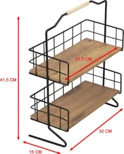 Metalen Keuken Etagere 2 Laags Van Naturn Living | Keuken Opbergrek | Kruidenpotjes Rek | Kruiden Organizer | Keuken Rek Specerijen | Mat Zwart -Huishoudelijke Artikelen Winkel 971x1200